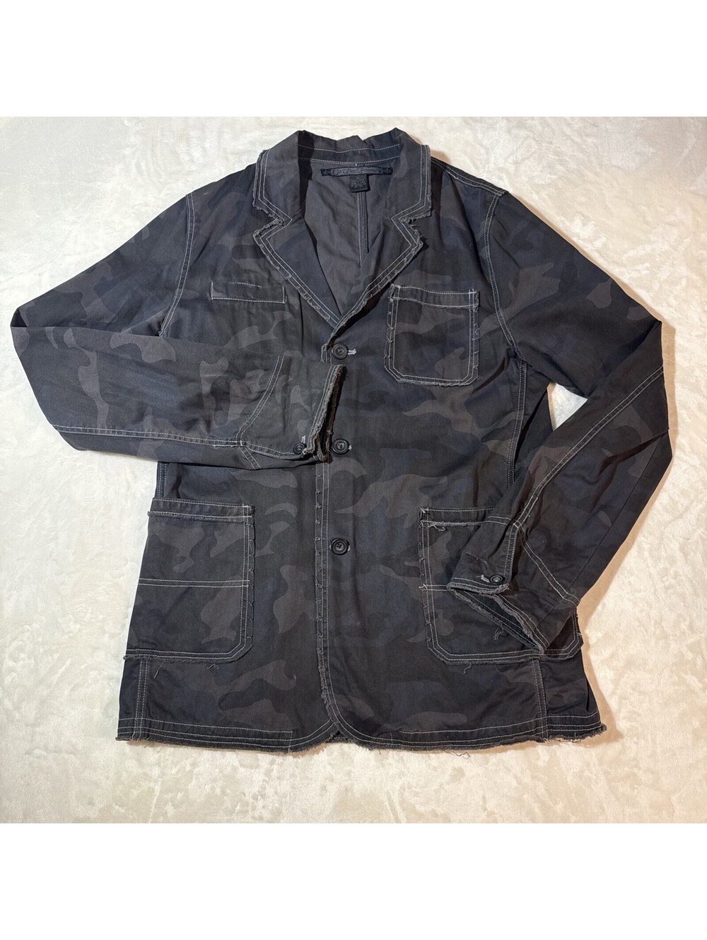 Our Silent Procession Mens Camo Jacket Large y2K Punk Grunge Emo
